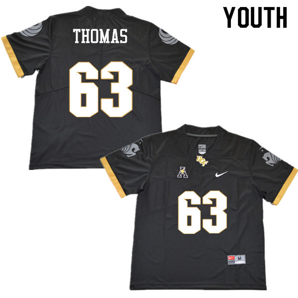 Youth #63 Jared Thomas UCF Knights College Football Jerseys Sale-Black